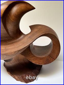 Abstract Sculpture Wood Carving Large Surrealist Modernist Expressionist Wehlri