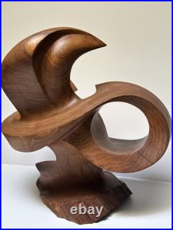 Abstract Sculpture Wood Carving Large Surrealist Modernist Expressionist Wehlri