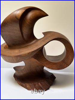 Abstract Sculpture Wood Carving Large Surrealist Modernist Expressionist Wehlri