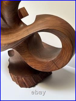 Abstract Sculpture Wood Carving Large Surrealist Modernist Expressionist Wehlri