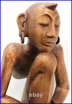 Abstract Yoga Yogi Figure Statue Asana Wood Carving Sculpture handmade Bali art