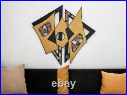 Abstract wooden wall sculpture, contemporary wood wall art, 25x23 by Alisa