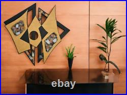 Abstract wooden wall sculpture, contemporary wood wall art, 25x23 by Alisa