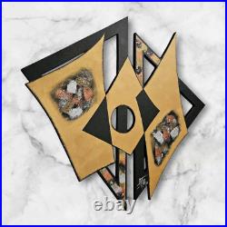 Abstract wooden wall sculpture, contemporary wood wall art, 25x23 by Alisa