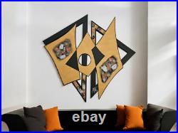 Abstract wooden wall sculpture, contemporary wood wall art, 25x23 by Alisa