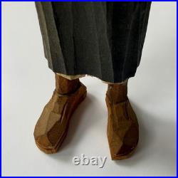 Adrian R. Woodall Carved Wood Figures PAIR c1920s Signed ARW Antique Folk Art