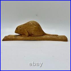 Adrien Arpin Folk Art Beaver Wood Carving Quebec