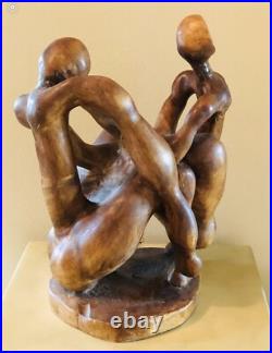 African Carvings Signed Large Vintage From Same Artist Two Works Of Art African Carvings Signed Large Vintage From Same Artist Two Works Of Art