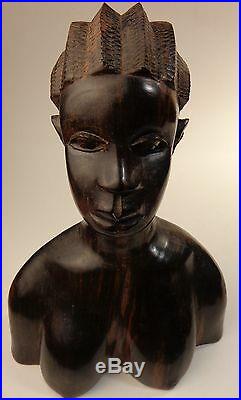 African Gabon Ebony Sculpture Young Couple Fine Wood Carving