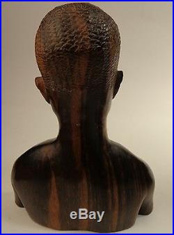African Gabon Ebony Sculpture Young Couple Fine Wood Carving