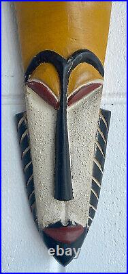African Hand-Crafted Tribal Koholo Wood Carving Mask Gonja Northern Ghana