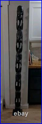 African Makonde Ujamaa Tree of Life carving, 79 In Tall Hand Carved Wood Totem African Makonde Ujamaa Tree of Life carving, 79 In Tall Hand Carved Wood Totem