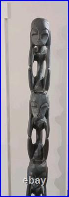 African Makonde Ujamaa Tree of Life carving, 79 In Tall Hand Carved Wood Totem African Makonde Ujamaa Tree of Life carving, 79 In Tall Hand Carved Wood Totem