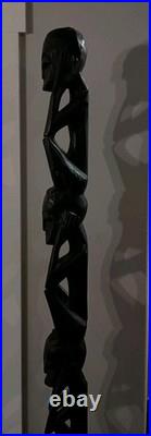 African Makonde Ujamaa Tree of Life carving, 79 In Tall Hand Carved Wood Totem African Makonde Ujamaa Tree of Life carving, 79 In Tall Hand Carved Wood Totem