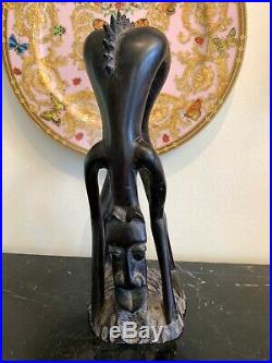 African Tribal Carved Wood Figure Sculpture