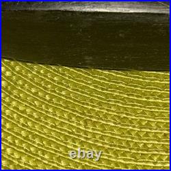 African Tribal Carving Dark Wooden Boat Canoe withPaddling Figure & Fruit/Coconut