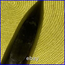 African Tribal Carving Dark Wooden Boat Canoe withPaddling Figure & Fruit/Coconut