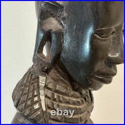 African Tribal Woman Wood Sculpture Hand Carved Statue Figurine