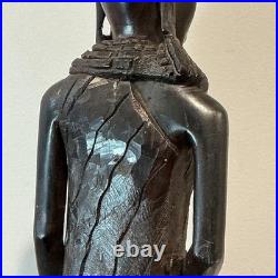 African Tribal Woman Wood Sculpture Hand Carved Statue Figurine