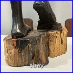 African Tribal Woman Wood Sculpture Hand Carved Statue Figurine