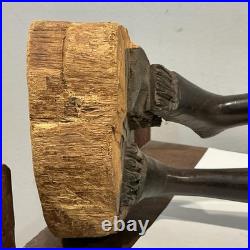 African Tribal Woman Wood Sculpture Hand Carved Statue Figurine