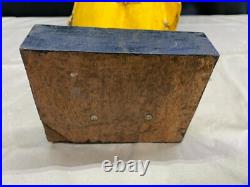 African Wood Carved Art Statue Man YELLOW SUIT 13 1/2 Tall