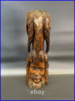 Albert Jones 1999 Wood Carved Women Carving Folk Art 21 Tall