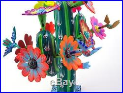 Alebrije Cactus Hummingbirds Oaxacan Wood Carving Mexican Folk Art Sculpture