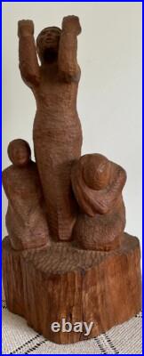 Alexander Tolin Impressionist Large Wood Carving Titled End Of Holocaust