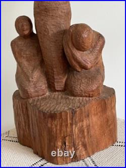 Alexander Tolin Impressionist Large Wood Carving Titled End Of Holocaust