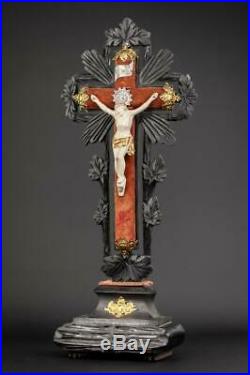Altar Crucifix Standing Cross Wood Carving Wooden Jesus Christ 18