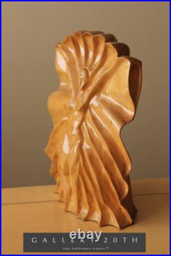 Amazing! Art Deco Handcarved Wood Sculpture! Vtg Beautiful 30's 40's Woman MCM Amazing! Art Deco Handcarved Wood Sculpture! Vtg Beautiful 30's 40's Woman MCM