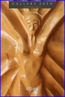 Amazing! Art Deco Handcarved Wood Sculpture! Vtg Beautiful 30's 40's Woman MCM Amazing! Art Deco Handcarved Wood Sculpture! Vtg Beautiful 30's 40's Woman MCM