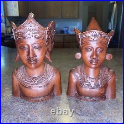 Amazing Bali Klungkung Hardwood Man & Woman Set of Carved Sculptures