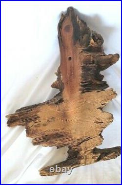 Amazing ORIGINAL SIGNED MICHAEL WOOD CARVING RESTING TREE / FOREST SPIRIT