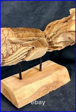 Amazing One Of A Kind Hand Carved Driftwood Fish Tabletop Display 21.5D