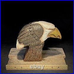 American Bald Eagle Wood Carving Folk Art Home Decor