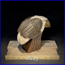 American Bald Eagle Wood Carving Folk Art Home Decor