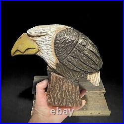 American Bald Eagle Wood Carving Folk Art Home Decor