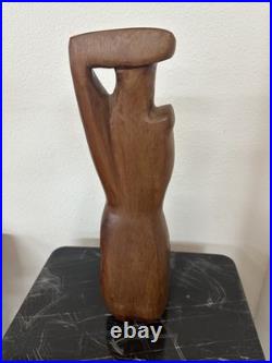 Andre Decembre, carved wood nude sculpture