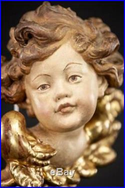 Angel Sculpture Wood Carving Statue Wooden Putto Cherub Amorino Figure 17