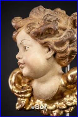Angel Sculpture Wood Carving Statue Wooden Putto Cherub Amorino Figure 17