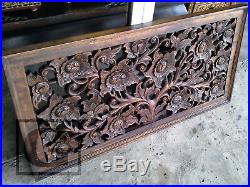 Anique Flower Garden Wood Carving Home Wall Panel Hanging Decor Art Statue gtahy