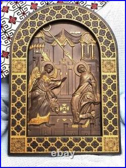 Annunciation Wooden 3D Carved religious picture