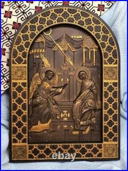 Annunciation Wooden 3D Carved religious picture