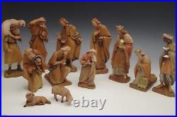 Anri Italy Hand Carved Creche Manger Nativity Set Of 12 Figurines 6 Vintage