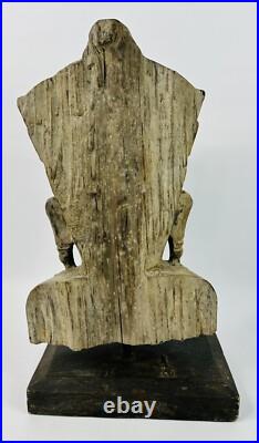 Antique 16 Wooden Hand-Carved Buddhist Meditation Statue Bust Antique 16 Wooden Hand-Carved Buddhist Meditation Statue Bust