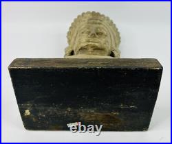 Antique 16 Wooden Hand-Carved Buddhist Meditation Statue Bust Antique 16 Wooden Hand-Carved Buddhist Meditation Statue Bust