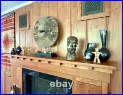 Antique 1800's Hand Carved Wooden Saint Bust Sculpture Statue Hat Mold Figure