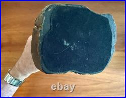 Antique 1800's Hand Carved Wooden Saint Bust Sculpture Statue Hat Mold Figure